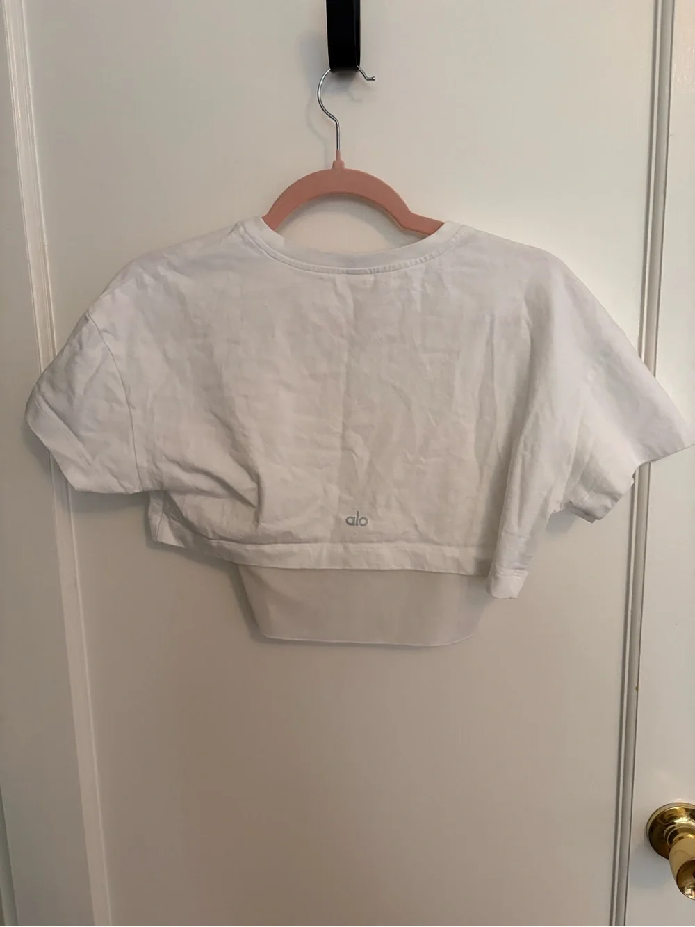 ALO Yoga White Layered Crop Top